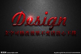 樱桃纹理效果水果3D立体字