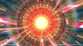 绚丽点光放射红飘带动感大屏