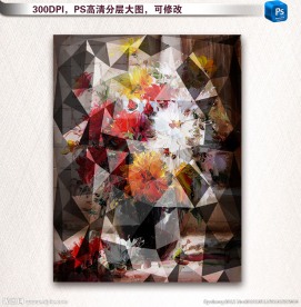 水晶花卉油画图片