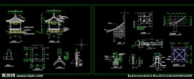 古建四角亭施工详图