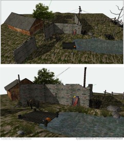 乡村院子民房民宅民居草图模型