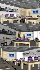 苹果专卖店室内草图大师SU模型
