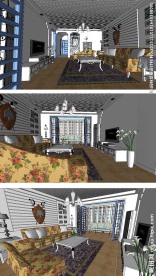 地中海风客厅室内草图大师模型