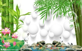 清新壁画电视背景墙