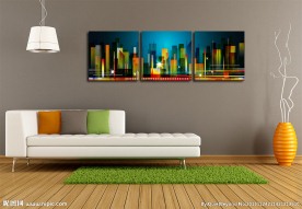 抽象城市剪影无框画