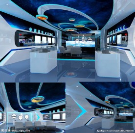 企业展厅设计效果图图片