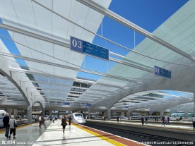 精细火车站视角效果图