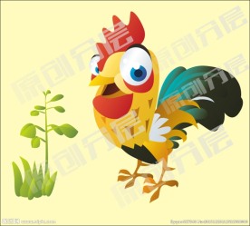可爱卡通公鸡