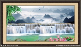 流水风景画