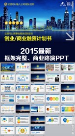 蓝色框架完整创业计划商业ppt