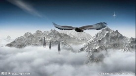 震撼气势雪山云海大鹏展翅