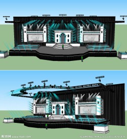 舞台舞美场景草图大师模型