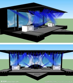 舞台舞美背景SU草图大师模型