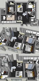 完整现代室内家装草图大师SU模