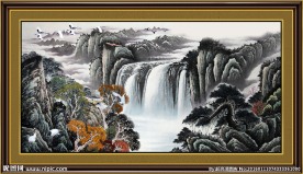 国画山水 高山流水