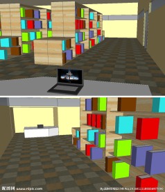 书店书柜书架草图大师SU模型