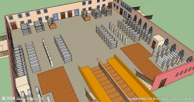 书店书柜书架草图大师SU模型