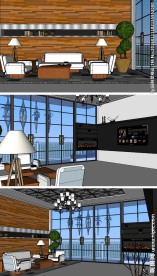 美式风格客厅草图大师SU模型