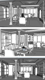 欧式客厅室内设计草图SU模型