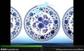 中国风古典水墨青花瓷循环