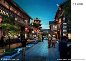 古城内街效果图
