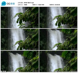 自然流水瀑布风景