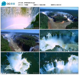 自然流水瀑布风景