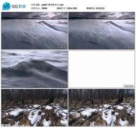 寒冷冬天雪地雪景