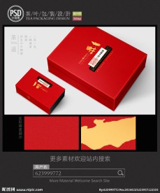 高档皮纹茶包装设计平面图图片