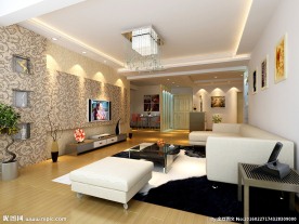 客厅电视墙壁纸效果图