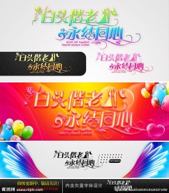 白头偕老永结同心 字体设计