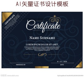 时尚授权证书设计模板