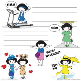 日常生活场景人物漫画