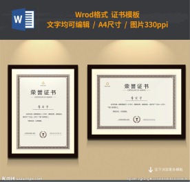 荣誉证书模版