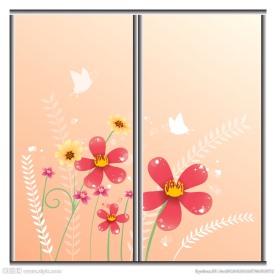 花卉移门