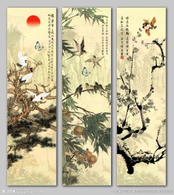 松竹梅国画