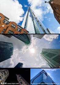 仰拍高楼大厦碎片塔高清视频素材