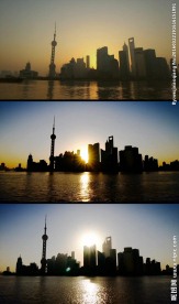 上海浦东陆家嘴清晨日出实拍视频