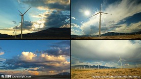 高原地区风能发电风车视频素材