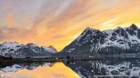 唯美北极光芒风景素材