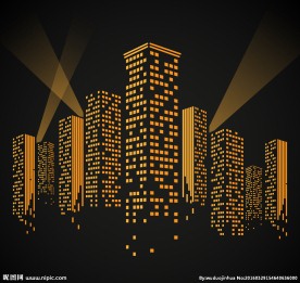 卡通房地产夜景超清晰海报