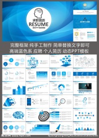蓝色应聘求职简历PPT动态模板
