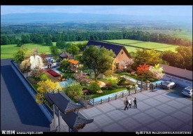 办公区绿化效果图