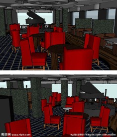 咖啡馆草图大师SU模型