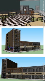 咖啡厅外建筑草图大师SU模型