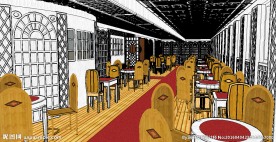 餐饮酒店室内草图大师SU模型