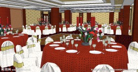 酒店宴会厅室内草图大师SU模型