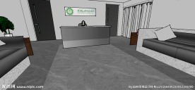 酒店前台草图大师SU模型