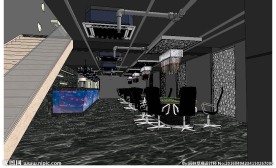 德克萨斯扑克酒吧草图大师模型