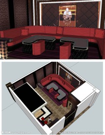 kTV包间草图大师SU模型